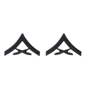 Marine Corps Chevron: Lance Corporal - black metal, solid brass
