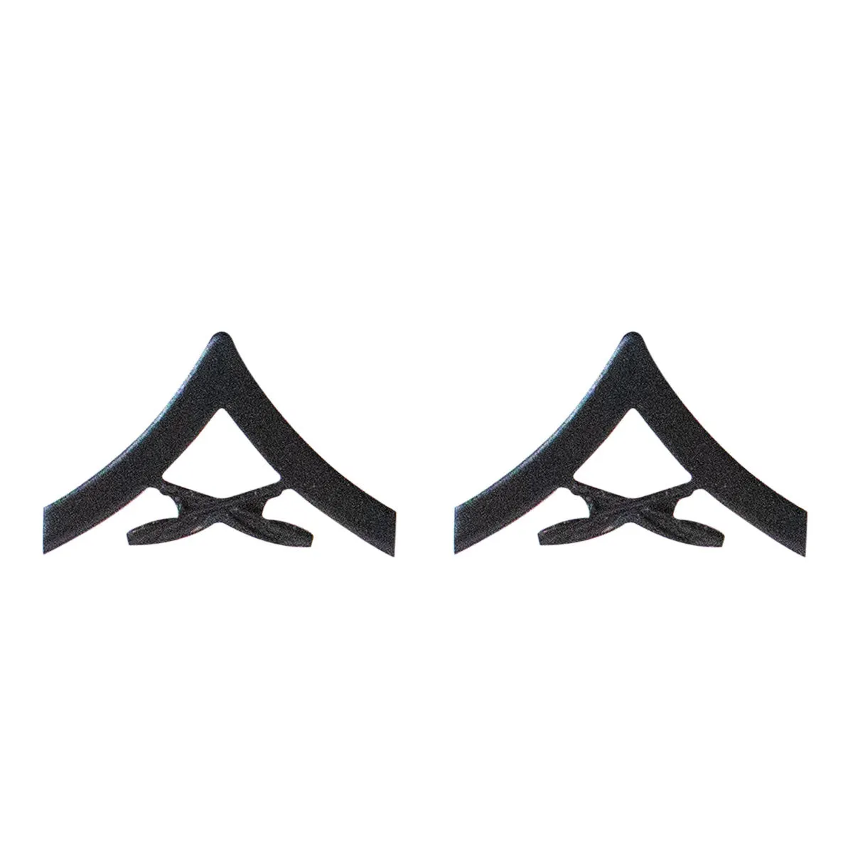 Marine Corps Chevron: Lance Corporal - black metal, solid brass