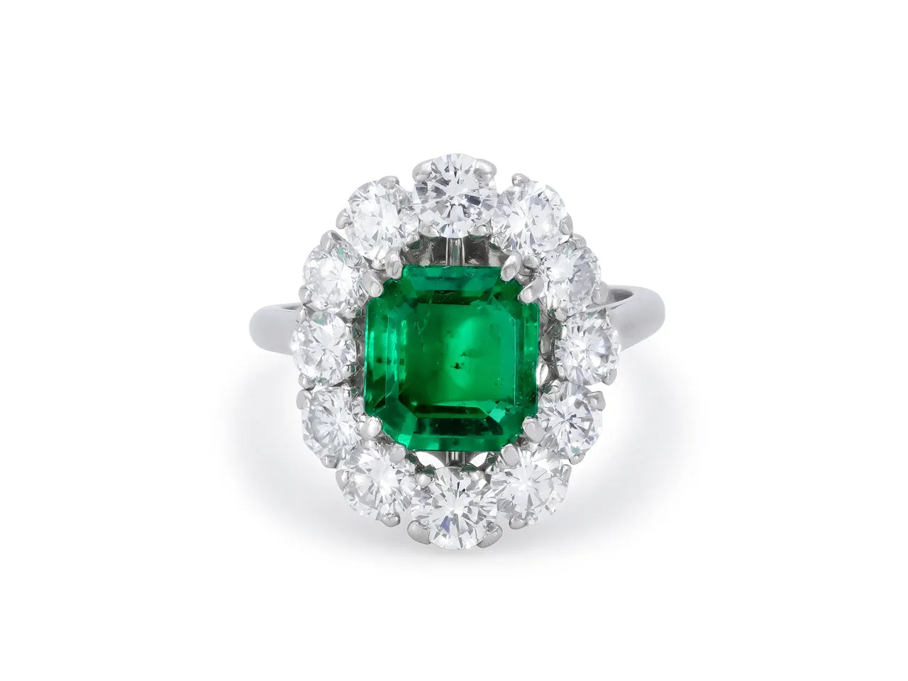 Mellerio dits Meller Emerald and Diamond Ring in Platinum