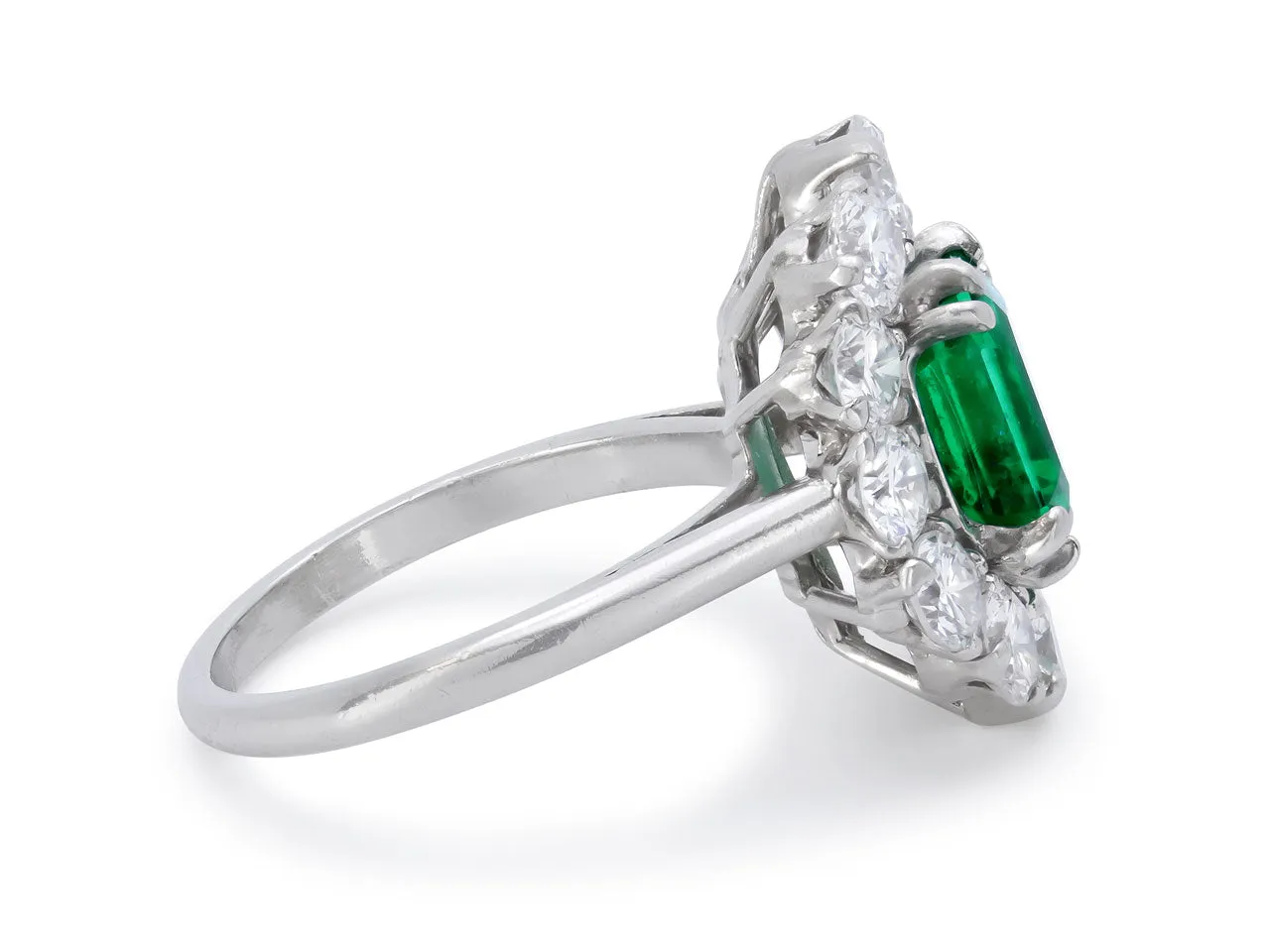 Mellerio dits Meller Emerald and Diamond Ring in Platinum