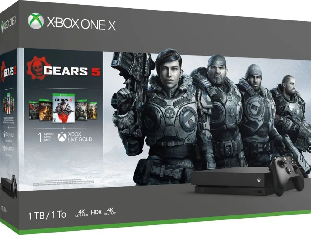 Microsoft Xbox One X Gears 5 Bundle, 1TB HDD, 8GB Flash Memory, Wireless Gaming Console - CYV-00321
