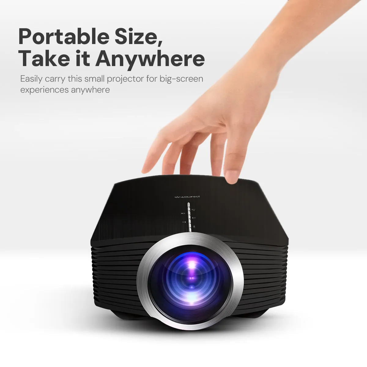 Mini Projector, LED Portable Projector Full HD 1080P Supported, Phone Projector Compatible with Smartphone, Laptop, TV Stick Connection, Video Projectors for Kids Home Theater