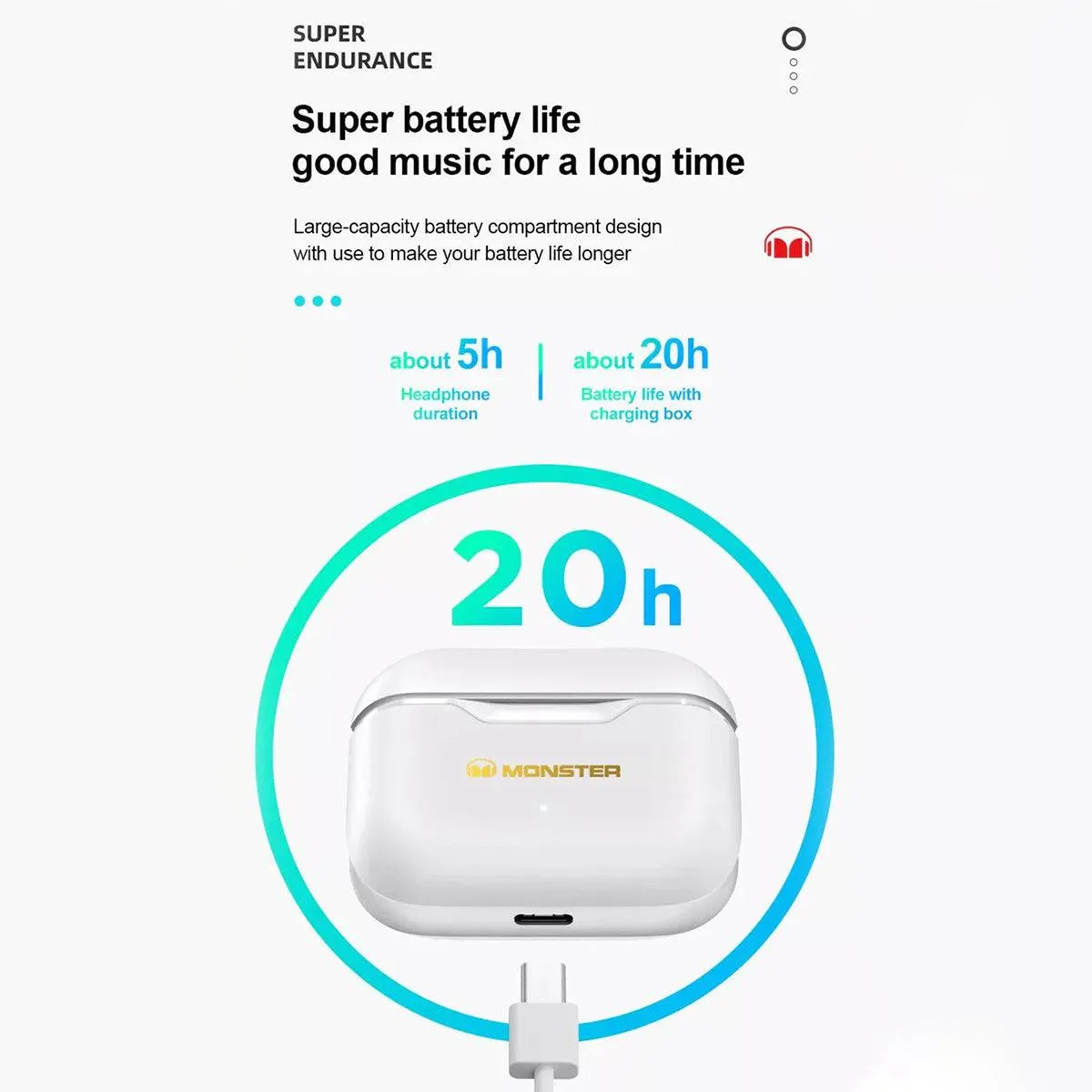 MONSTER XKT02 TWS Wireless Bluetooth Earphones