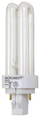 Monument Dual Tube Compact Fluorescent Lamp 13 Watts 4100K 82 Cri Gx23-2 Base Energy Saving