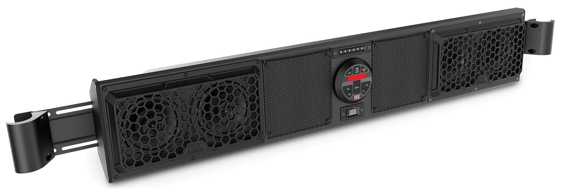 MTX Audio Kawasaki Teryx and Mule Bluetooth Overhead Audio Soundbar With 2 Channel Amplifier And 2 Roll Rage Cage Speaker System (KAWASAKIBOAKIT)