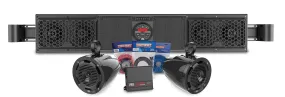 MTX Audio Kawasaki Teryx and Mule Bluetooth Overhead Audio Soundbar With 2 Channel Amplifier And 2 Roll Rage Cage Speaker System (KAWASAKIBOAKIT)