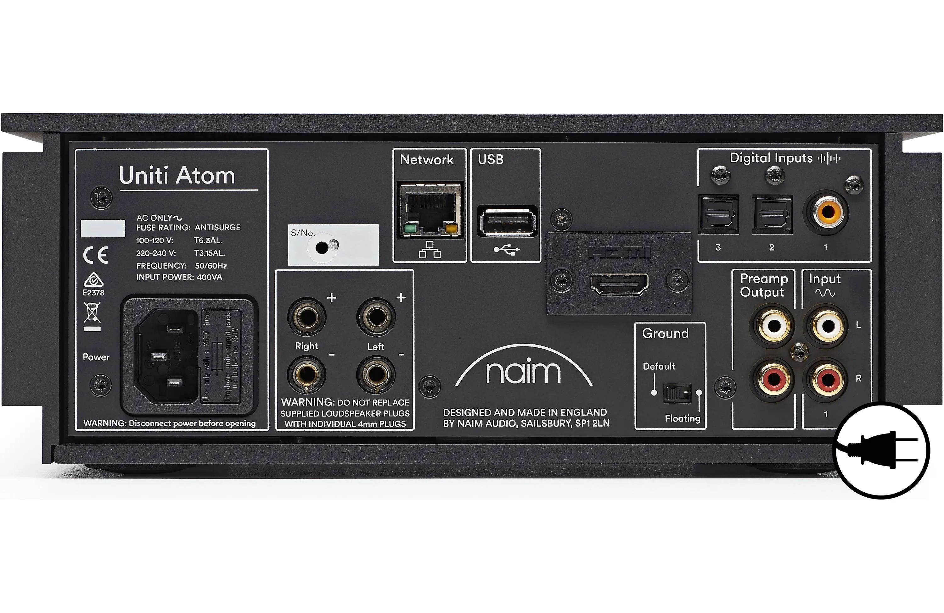 Naim Audio Uniti Atom HDMI Integrated Amplifier with Built-In DAC, Bluetooth, and HDMI