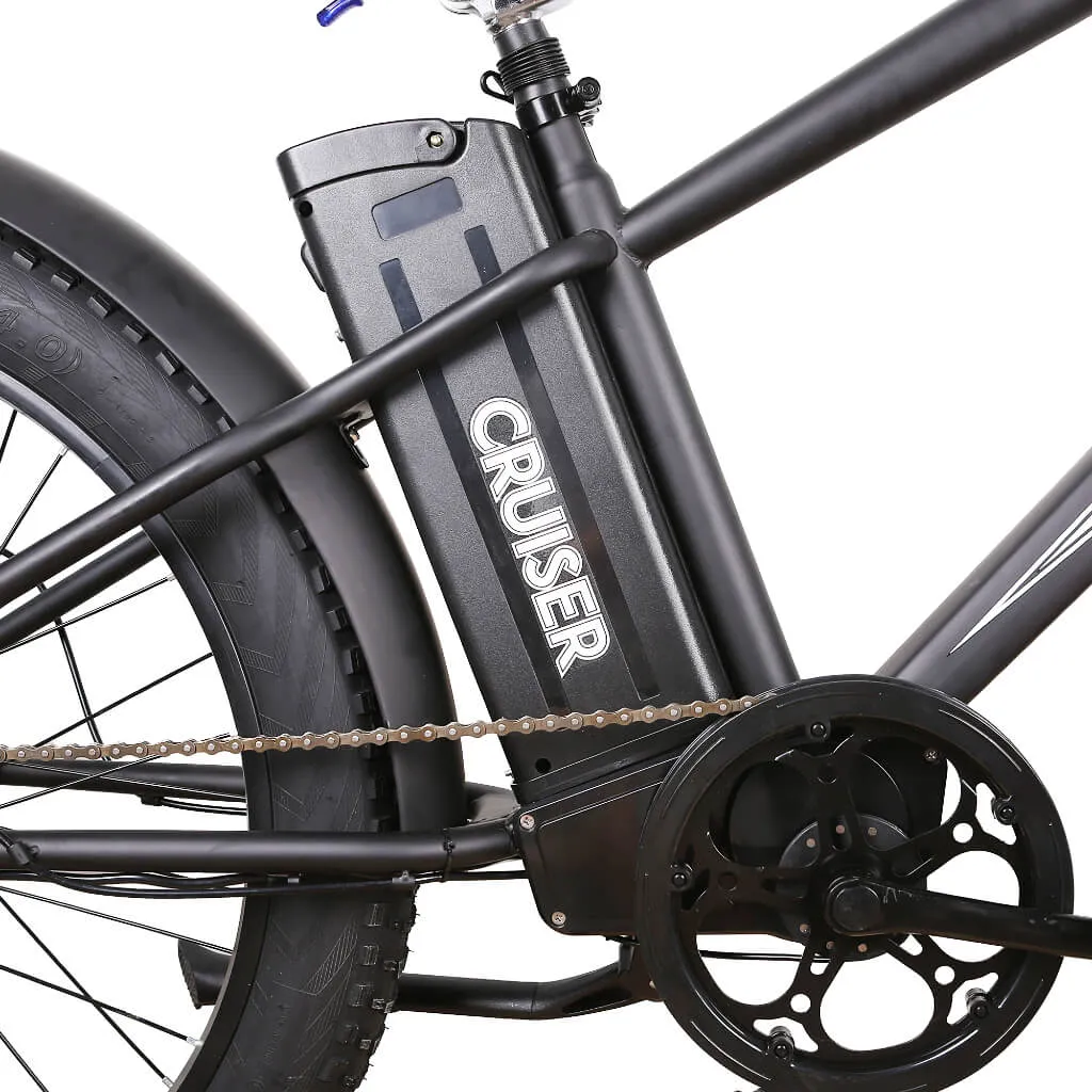Nakto Super Cruiser 26" Fat Tire 500W 48V Electric Bike Black