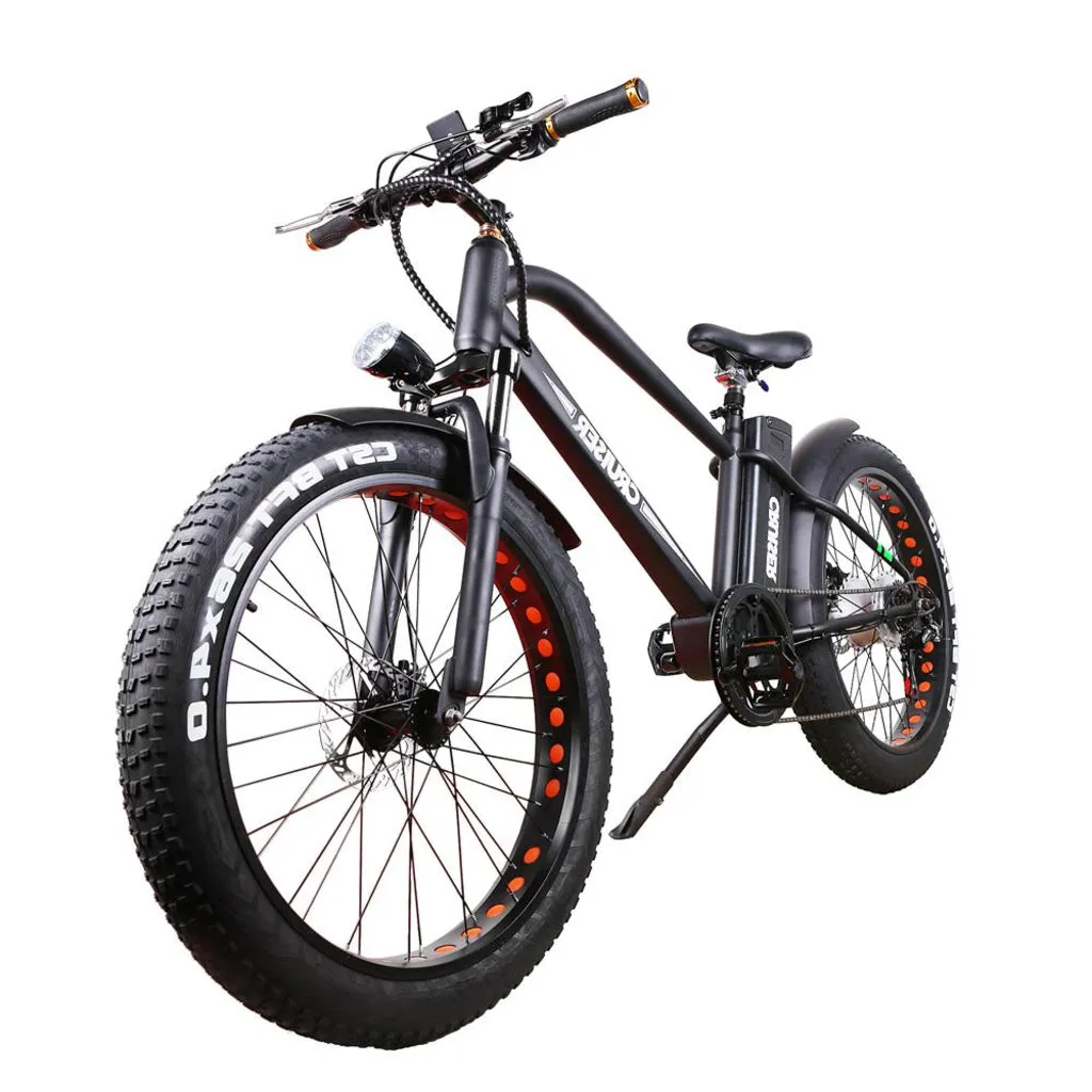 Nakto Super Cruiser 26" Fat Tire 500W 48V Electric Bike Black