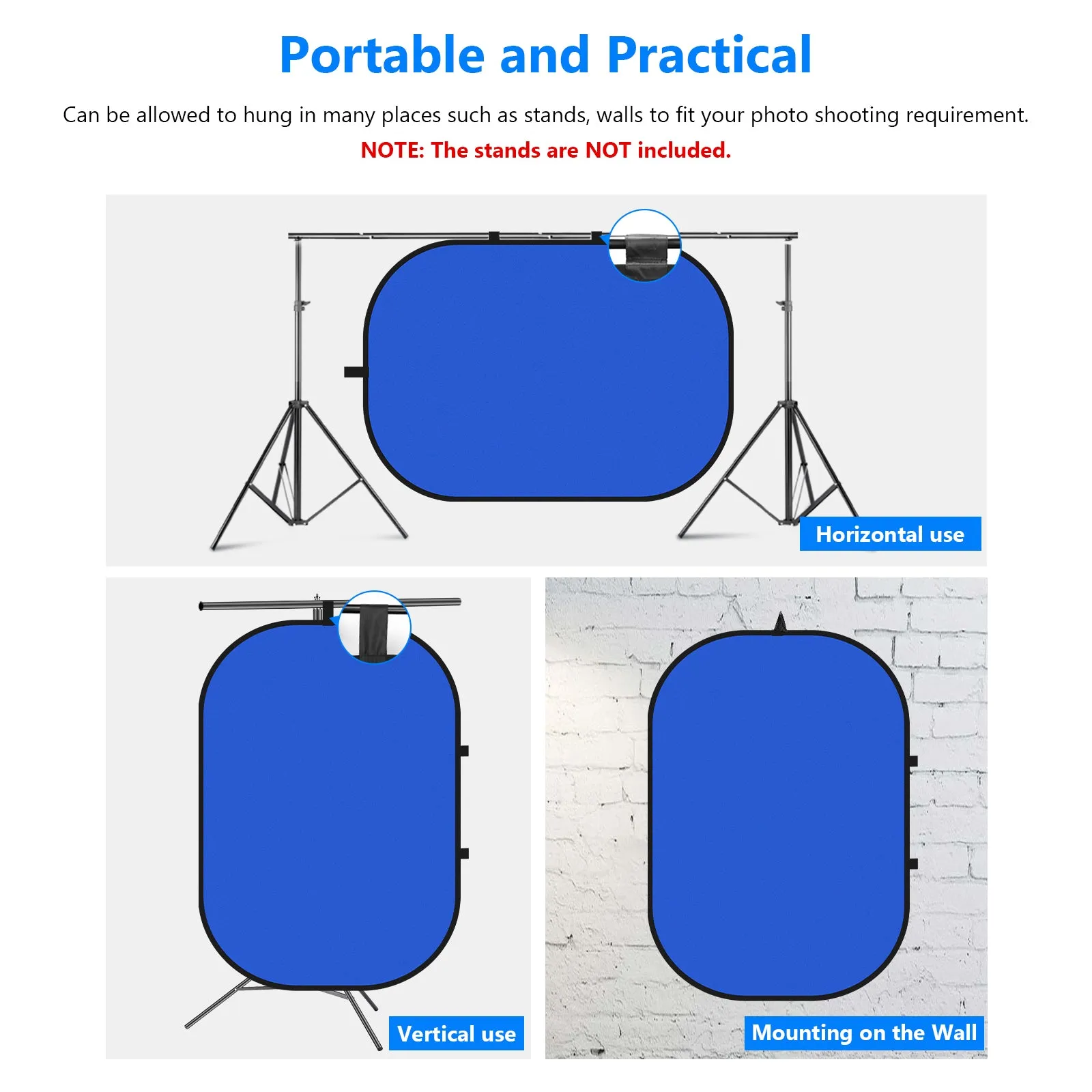 NEEWER 1.5x2M / 5x6.6FT 2-in-1 Collapsible Backdrop (Blue&Green)
