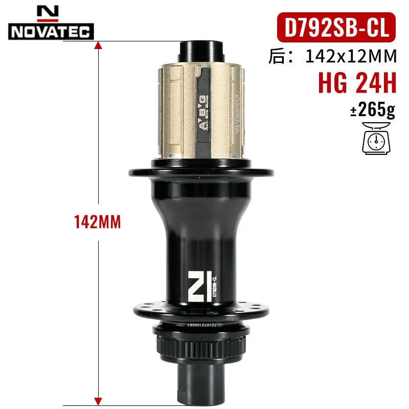 Novatec D791SB-CL D792SB-CL Center Lock Disc Brake MTB Hubs Thru axle 100x12 142x12MM 24 Holes Road Bicycle Hubs ABG FREEHUB 11S