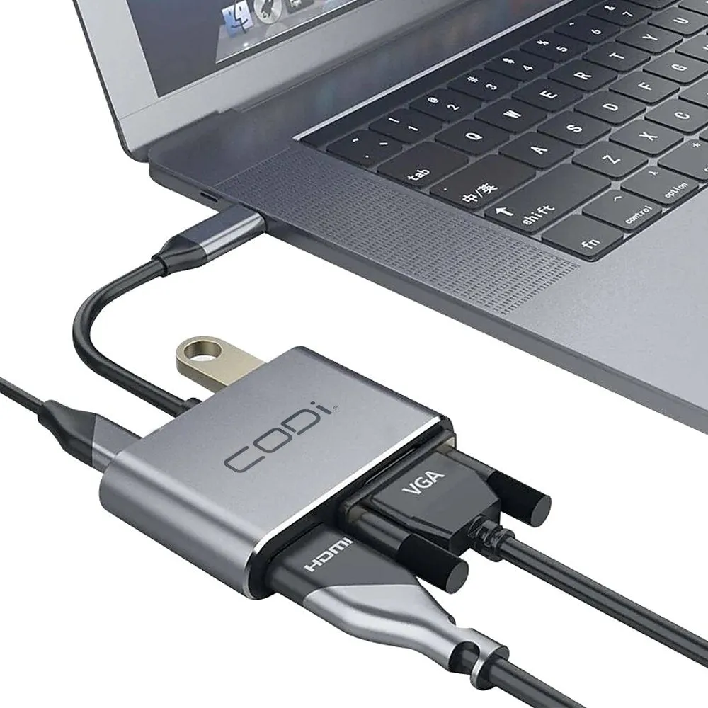 [NV] 4-In-1 USB-C Display Adapter (HDMI, VGA, USB-C PD, USB-A 3.0)*