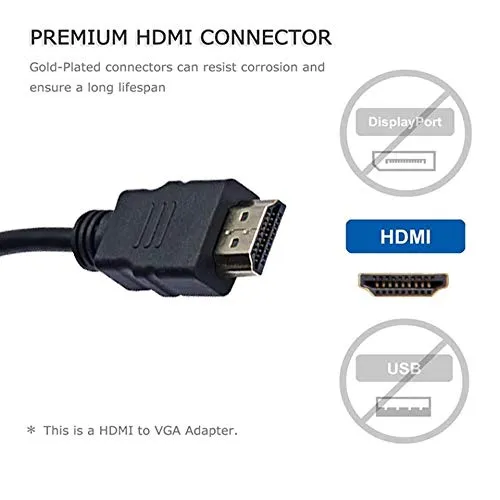 Pi ® (PiPlus®) HDMI to VGA 1080P HDMI Male to VGA Female Video Converter Adapter Cable