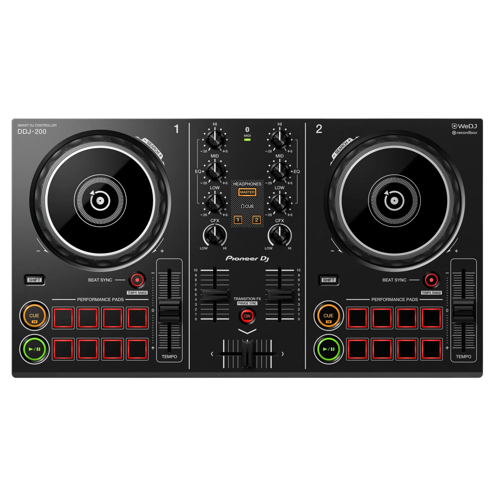 Pioneer DJ DDJ-200 2-Channel Smart DJ Controller Professional Audio Interface DJ Equipment