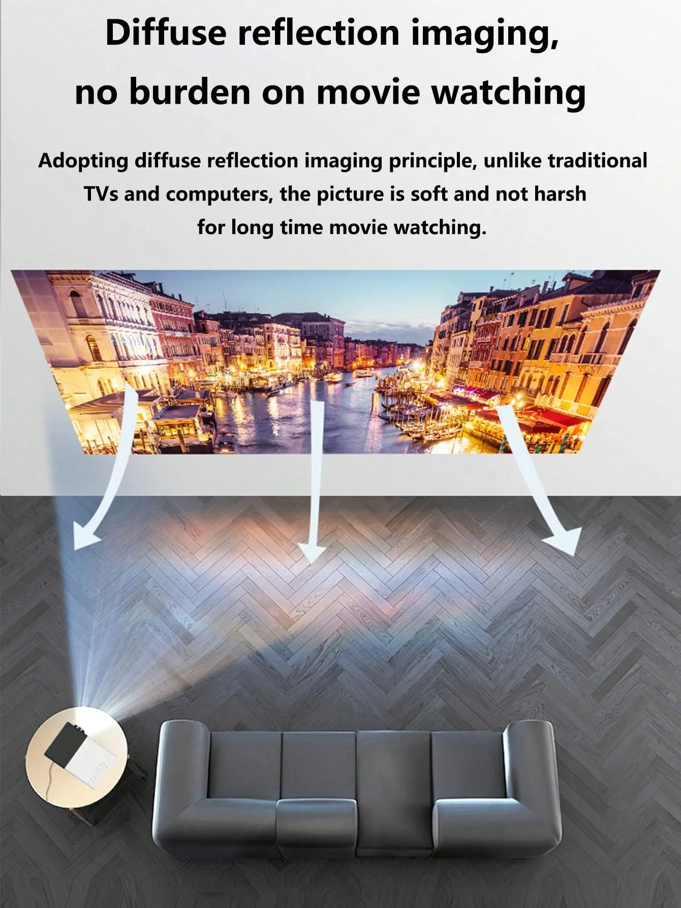 Portable mini projector with built-in speaker