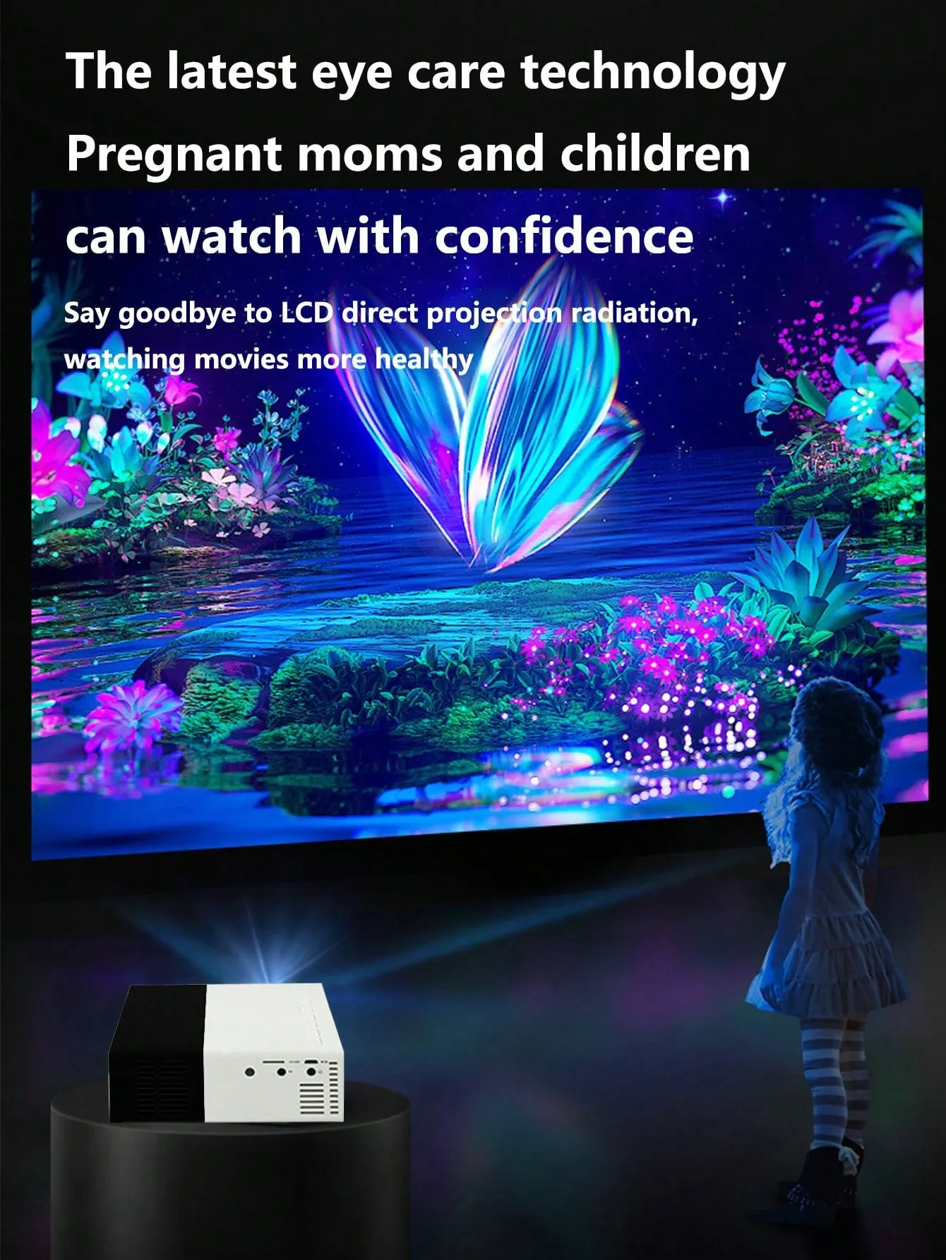 Portable mini projector with built-in speaker