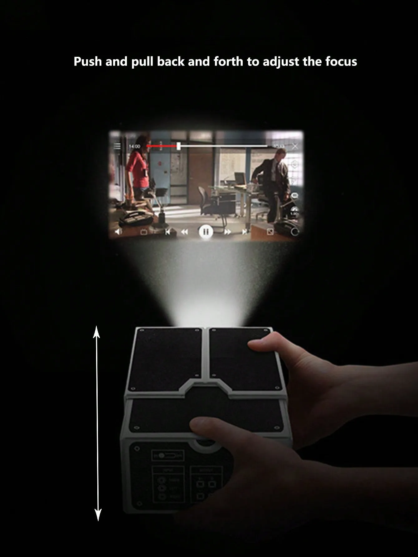 Portable mini projector with built-in speaker