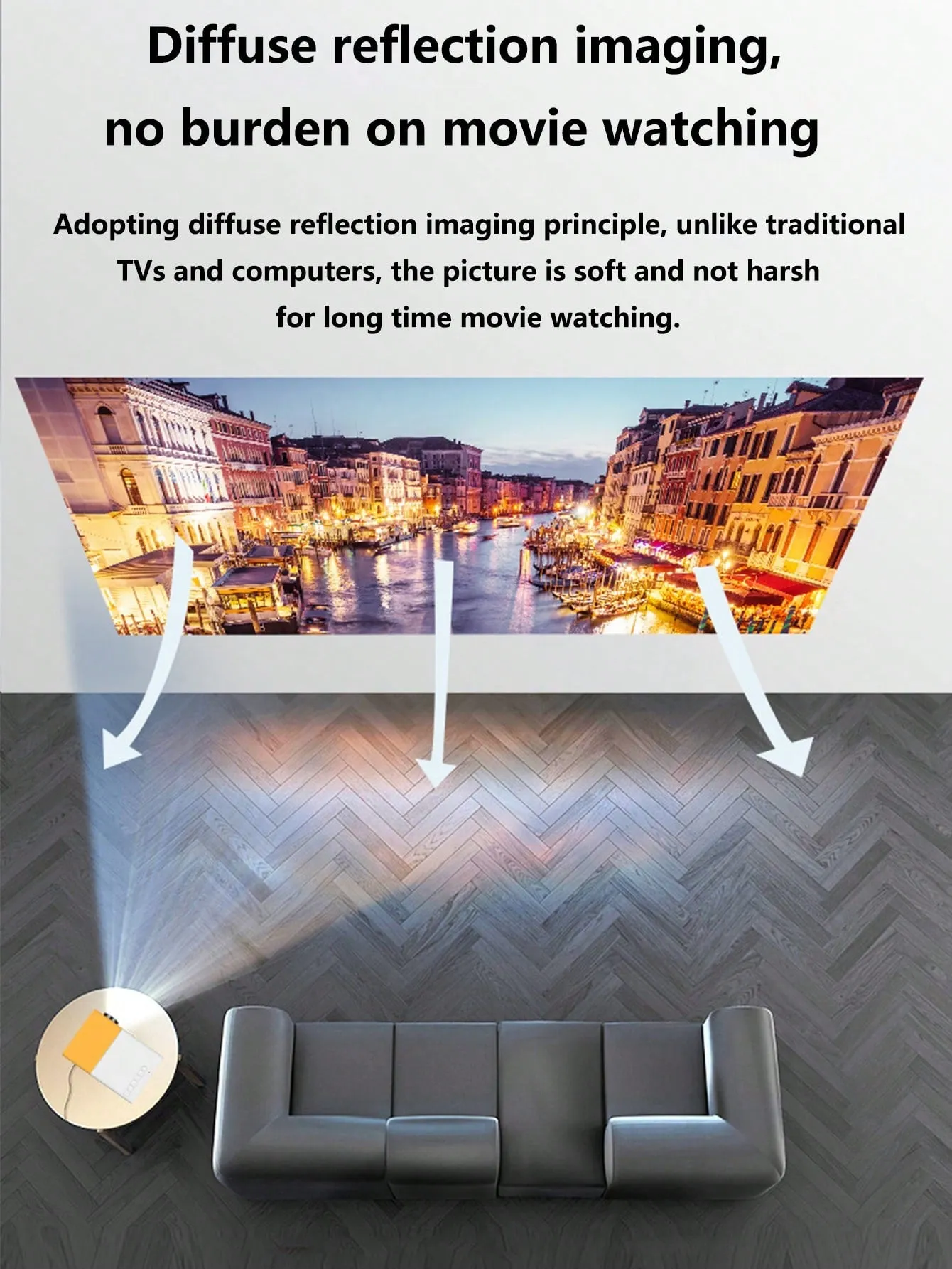 Portable mini projector with built-in speaker