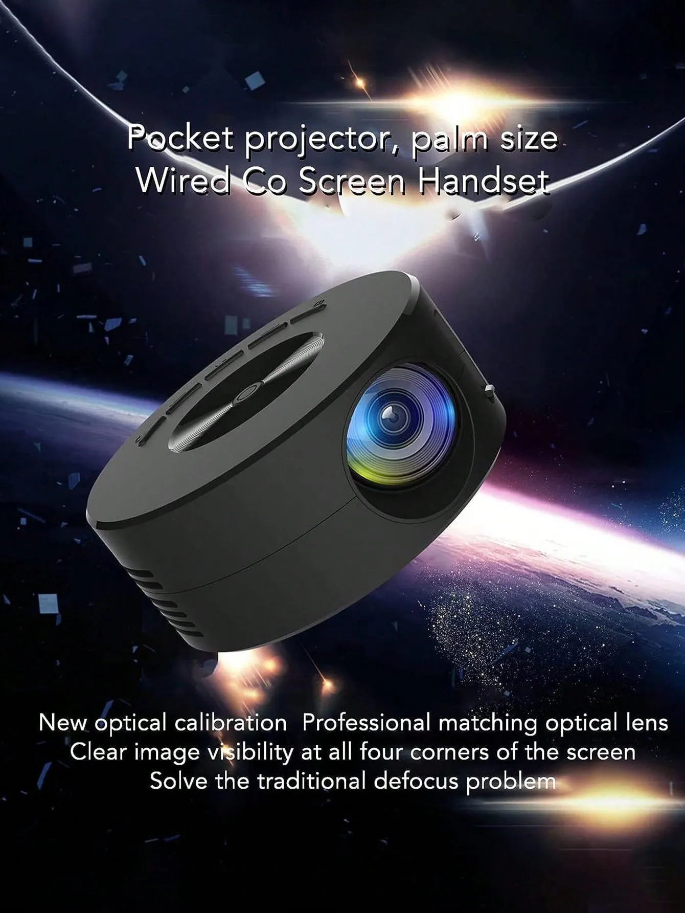 Portable mini projector with built-in speaker