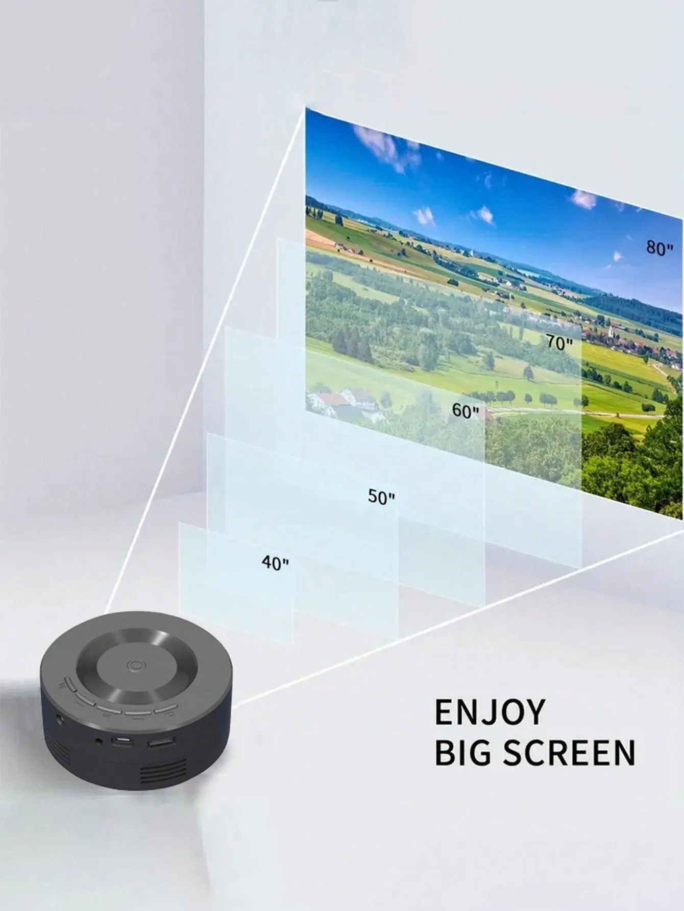 Portable mini projector with built-in speaker