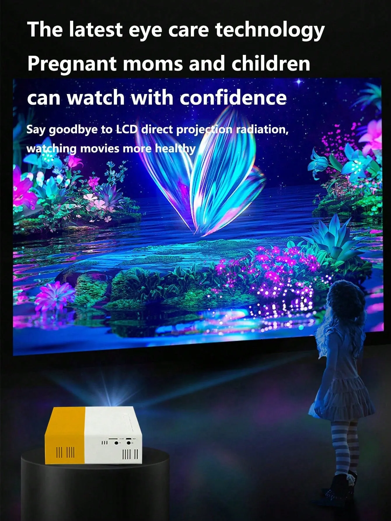 Portable mini projector with built-in speaker