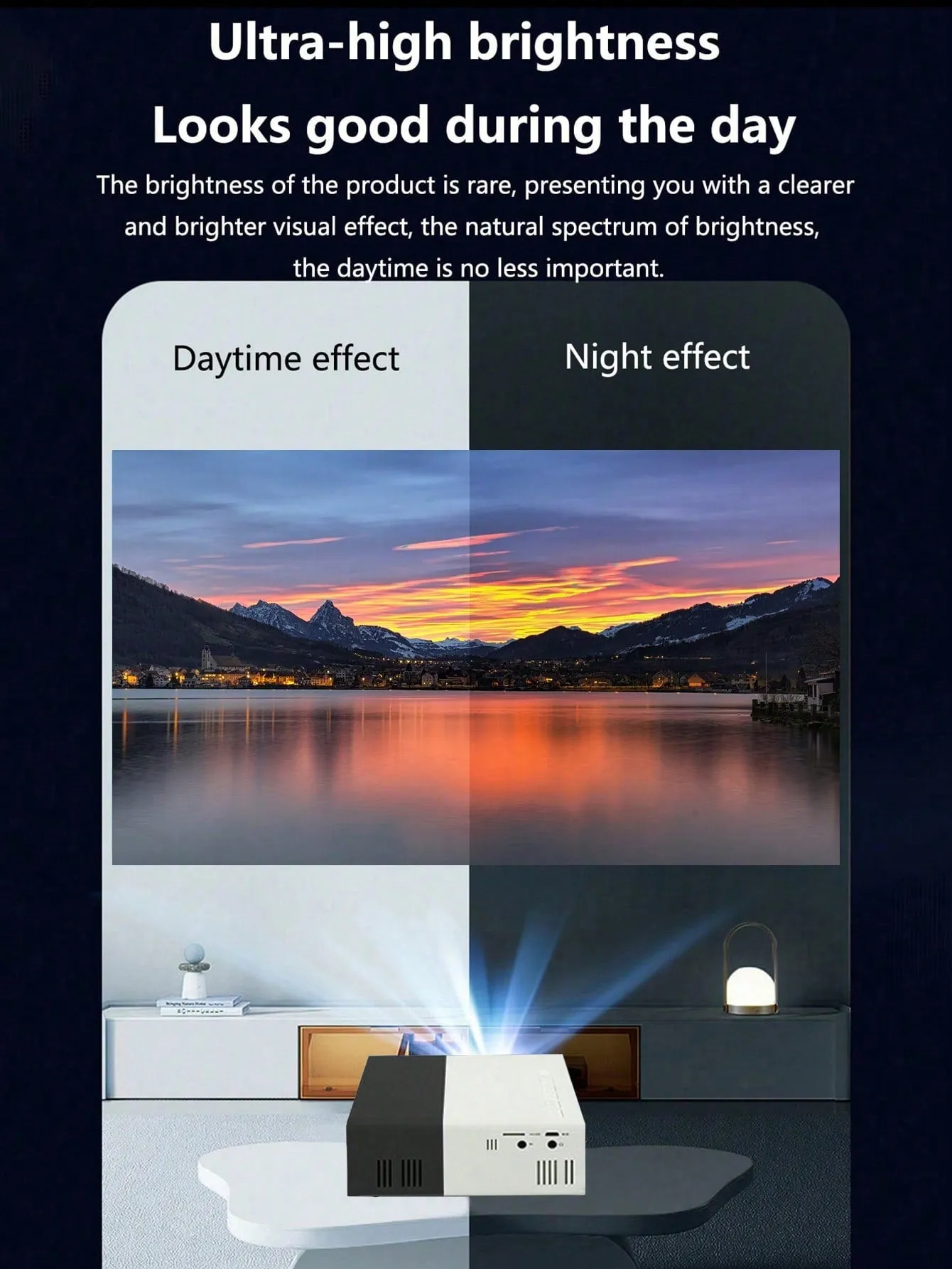 Portable mini projector with built-in speaker