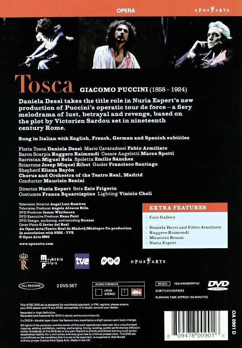 PUCCINI: Tosca - Dessi, Armiliato, Raimondi, Teatro Real (2 DVD)
