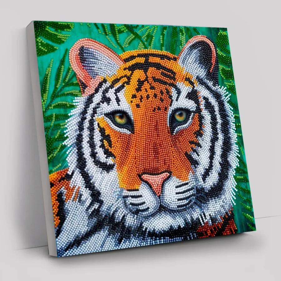 "Gentle Tiger" by Rachel Froud Crystal Art Canvas 30x30cm