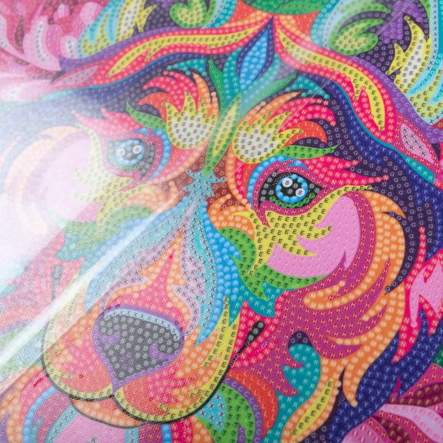 "Rainbow Husky" Crystal Art Canvas 30x30cm