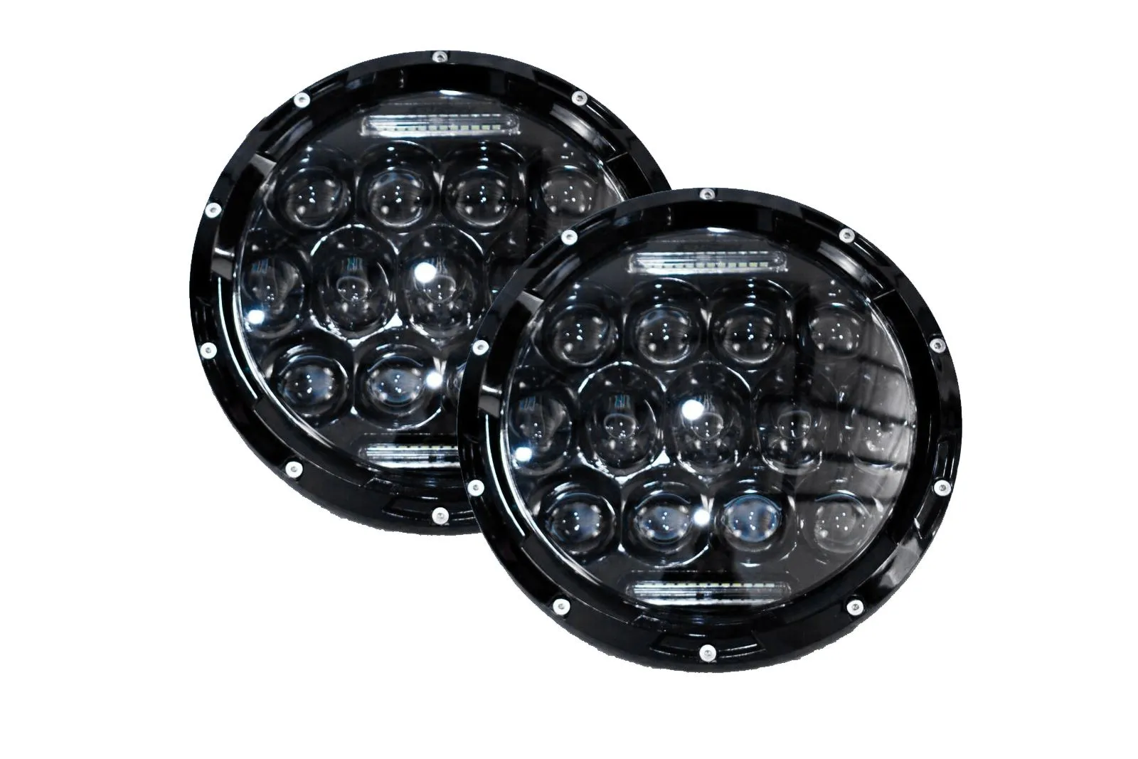 Race Sport RS Headlights Jeep Wrangler TJ 2 Dr (97-06) [7in LED Projector Conversion Kit 13x5W] Plug-&-Play H4 H/L