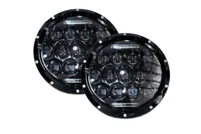 Race Sport RS Headlights Jeep Wrangler TJ 2 Dr (97-06) [7in LED Projector Conversion Kit 13x5W] Plug-&-Play H4 H/L