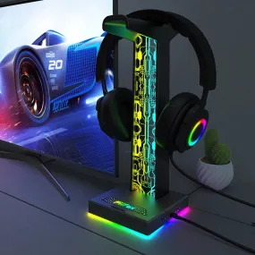 RGB Gaming Headphone Stand Dual USB Port 3.5mm