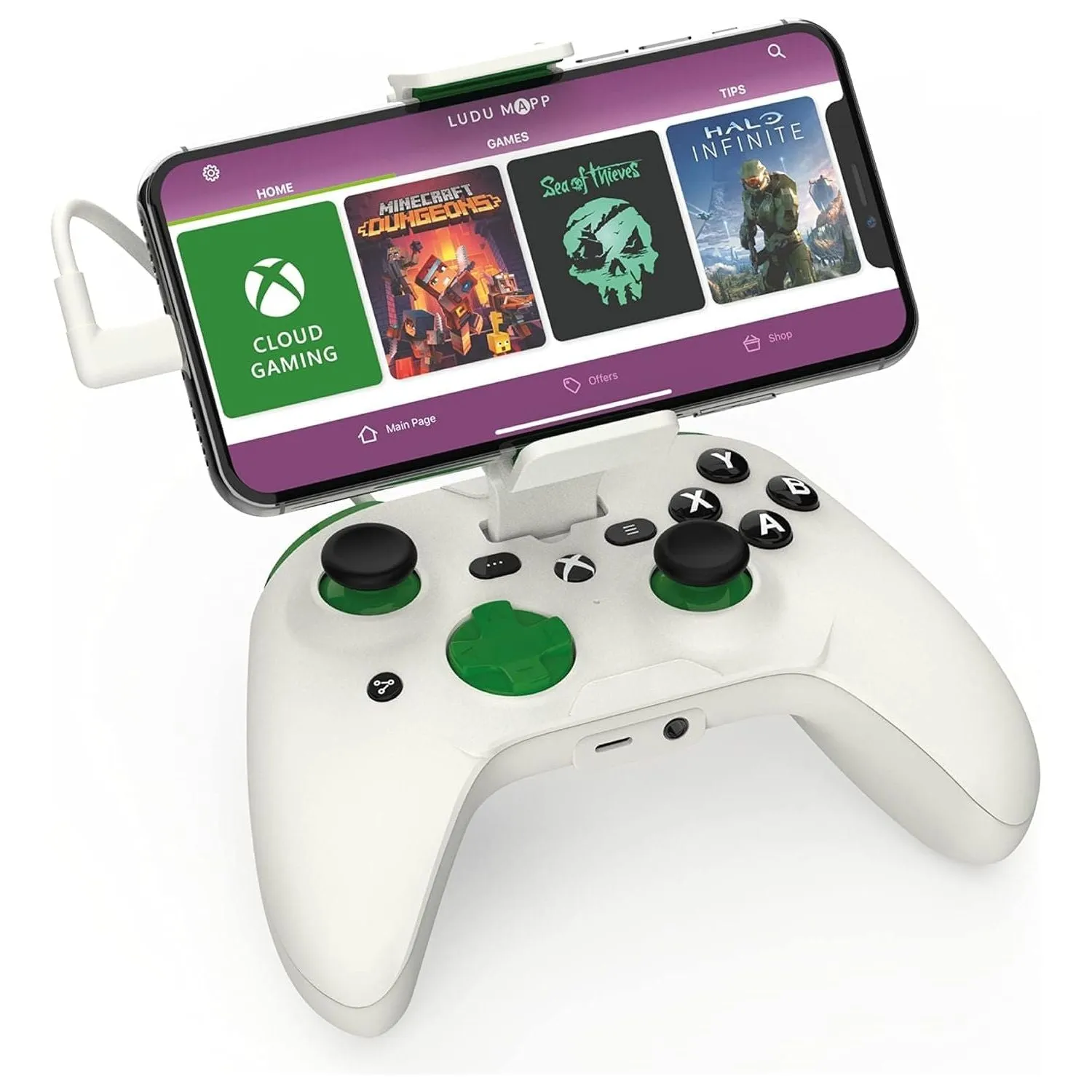 RiotPWR Xbox Edition iPhone Cloud Gaming Controller, Mobile Handheld Console for iPhone, 1 Month Free Xbox Game Pass Ultimate, MFi Certified for iOS