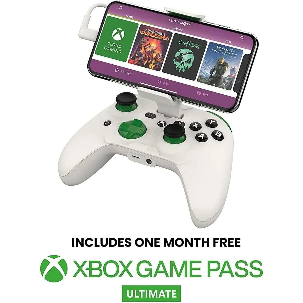 RiotPWR Xbox Edition iPhone Cloud Gaming Controller, Mobile Handheld Console for iPhone, 1 Month Free Xbox Game Pass Ultimate, MFi Certified for iOS