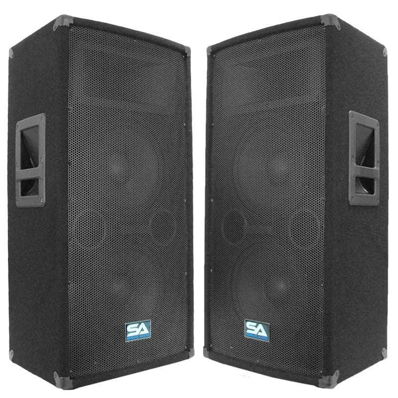 SA-100T Pair of Dual 10" Pro Audio PA/DJ Speaker Cabinets Titanium Horns