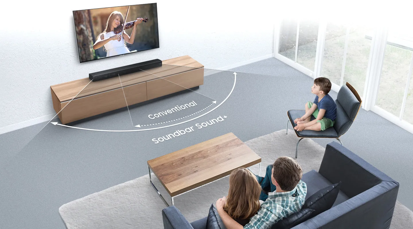 SAMSUNG 2.0 Channel One Body Sound  6 Speaker Built-In High-Res Soundbar with Built-In Subwoofer ( HW-MS550 )