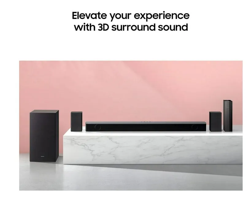 SAMSUNG HW-B57C B-Series 4.1ch Soundbar w/Dolby Audio/DTS Virtual X, Game Mode, Wireless Bluetooth TV Connection, Rear Speaker Kit & Subwoofer Included
