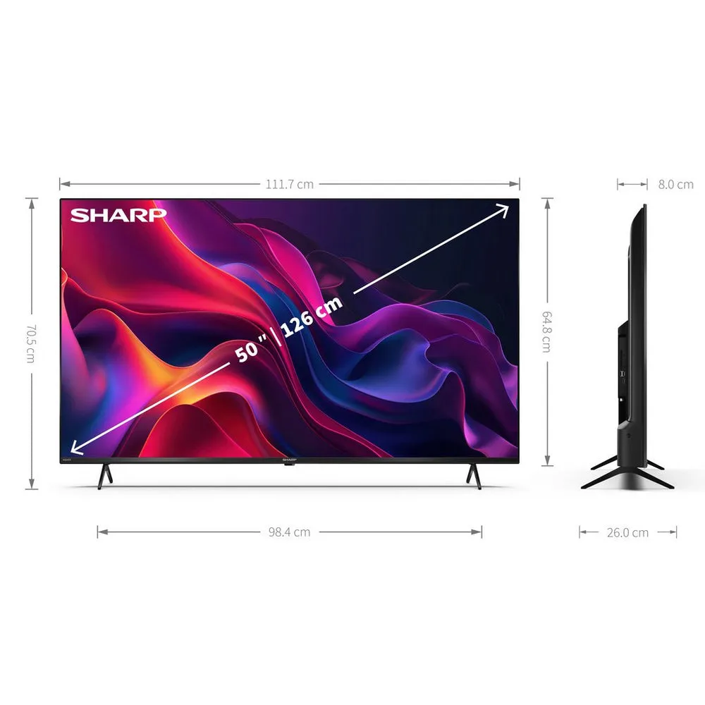 Sharp 4T-C50GK4245KB 50 Inch 4K UHD Frameless Smart TiVo TV 2024