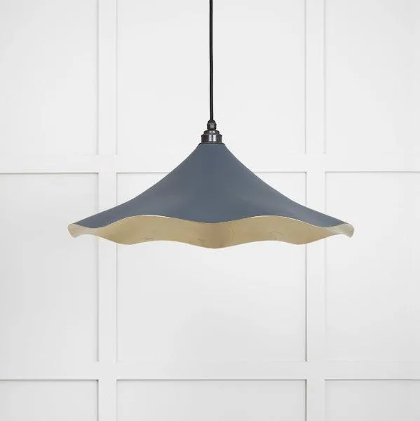Smooth Brass Flora Pendant in Slate