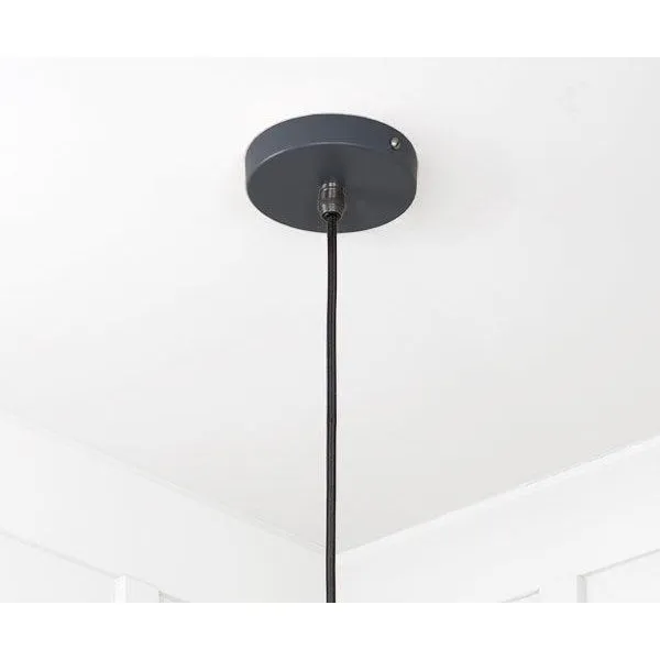 Smooth Brass Flora Pendant in Slate