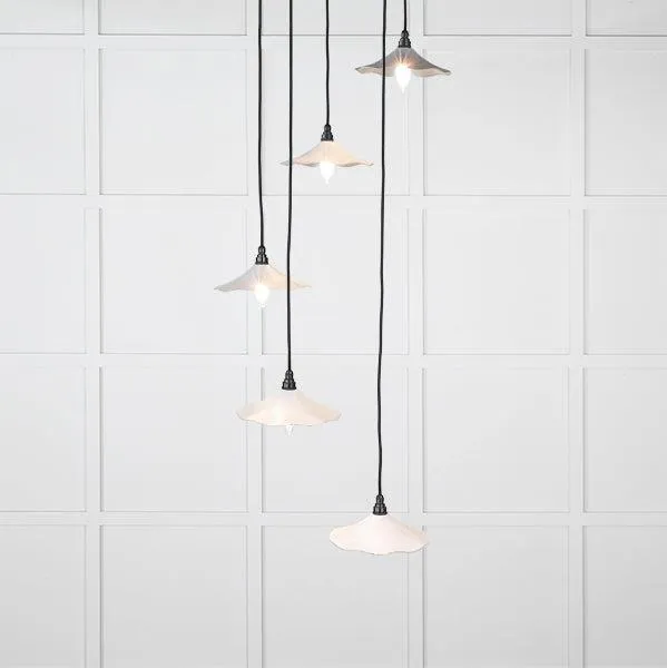Smooth Nickel Flora Cluster Pendant in Birch | From The Anvil