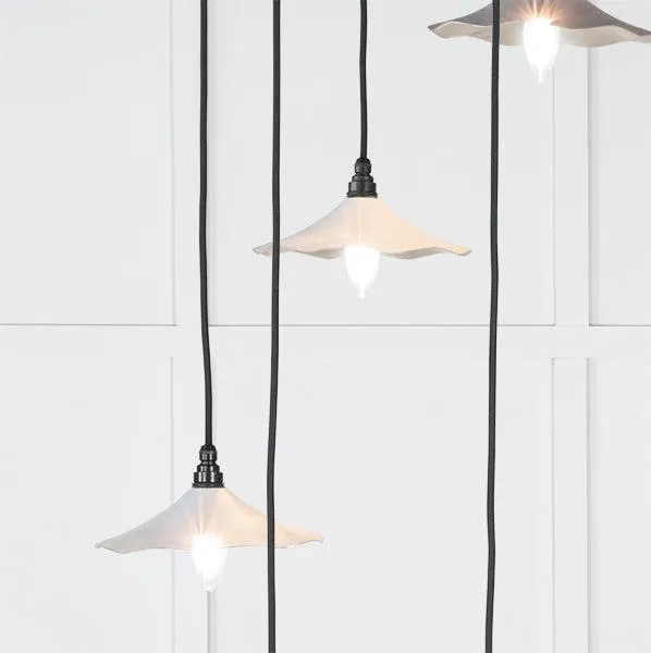 Smooth Nickel Flora Cluster Pendant in Birch | From The Anvil