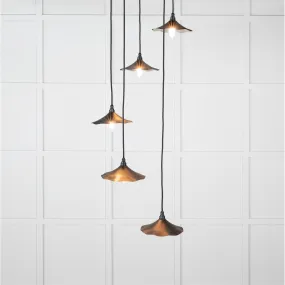 Smooth Nickel Flora Cluster Pendant in Elan Black | From The Anvil