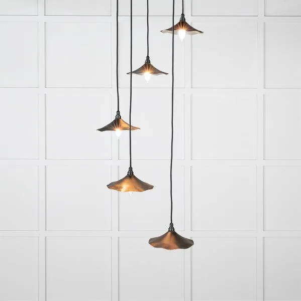 Smooth Nickel Flora Cluster Pendant in Elan Black | From The Anvil