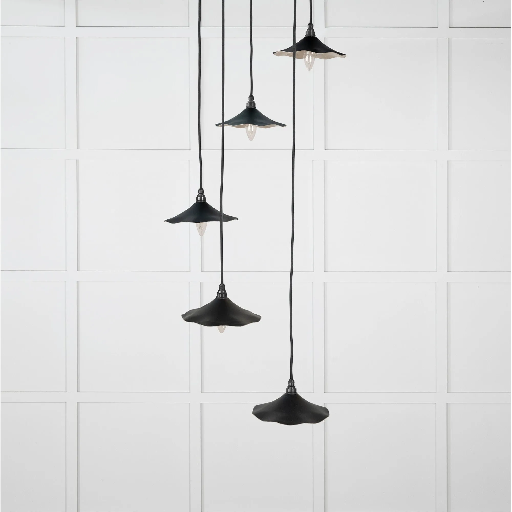 Smooth Nickel Flora Cluster Pendant in Elan Black | From The Anvil
