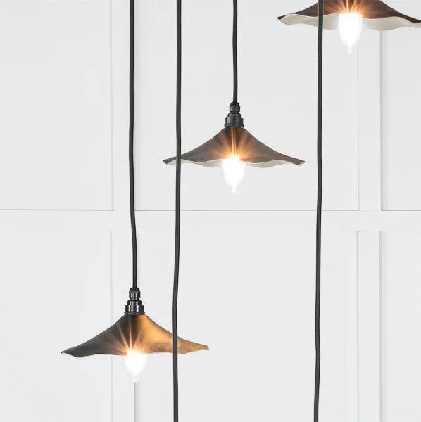 Smooth Nickel Flora Cluster Pendant in Elan Black | From The Anvil