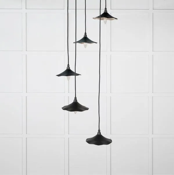 Smooth Nickel Flora Cluster Pendant in Elan Black | From The Anvil