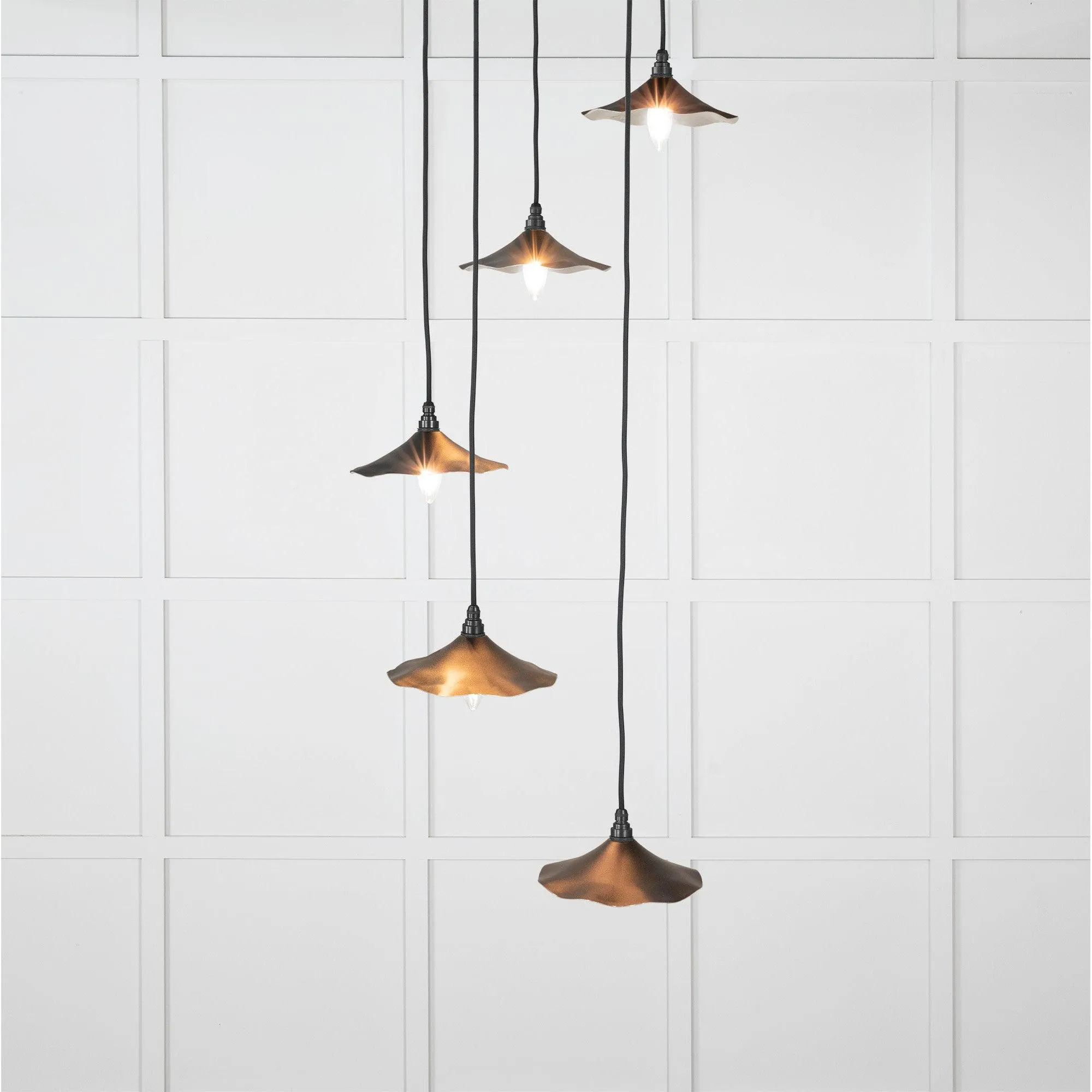 Smooth Nickel Flora Cluster Pendant in Elan Black | From The Anvil