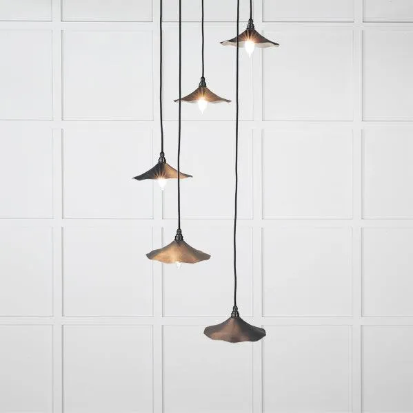 Smooth Nickel Flora Cluster Pendant in Soot | From The Anvil