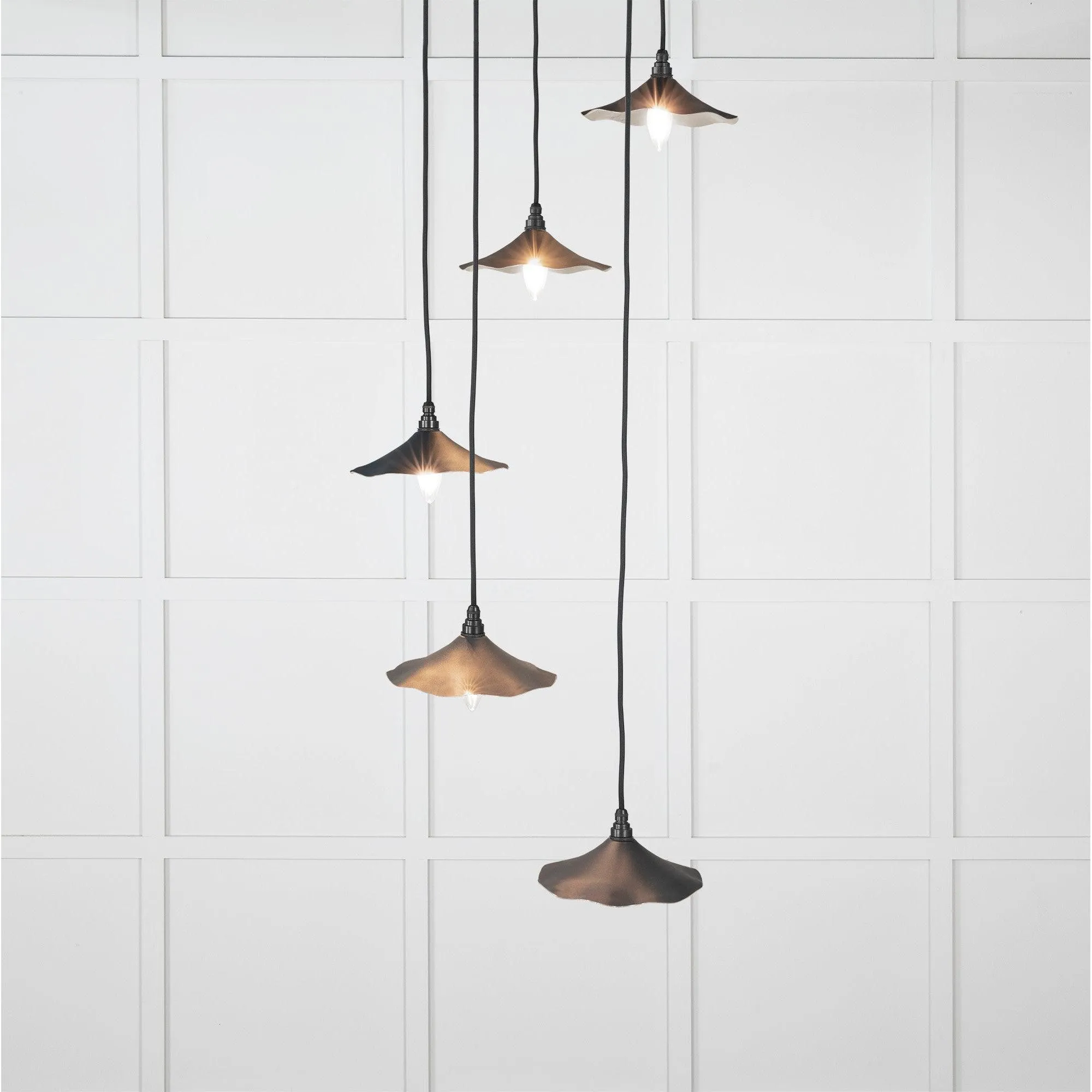 Smooth Nickel Flora Cluster Pendant in Soot | From The Anvil
